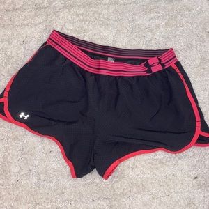 Under Armour grey and pink running shorts